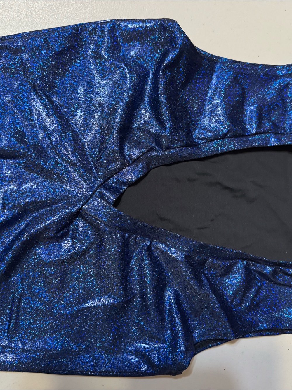 Coquetry blue sparkle, V-neck top size XXS